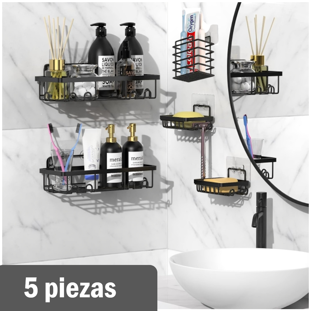 Kit 5 Organizadores para baño tipo rejilla