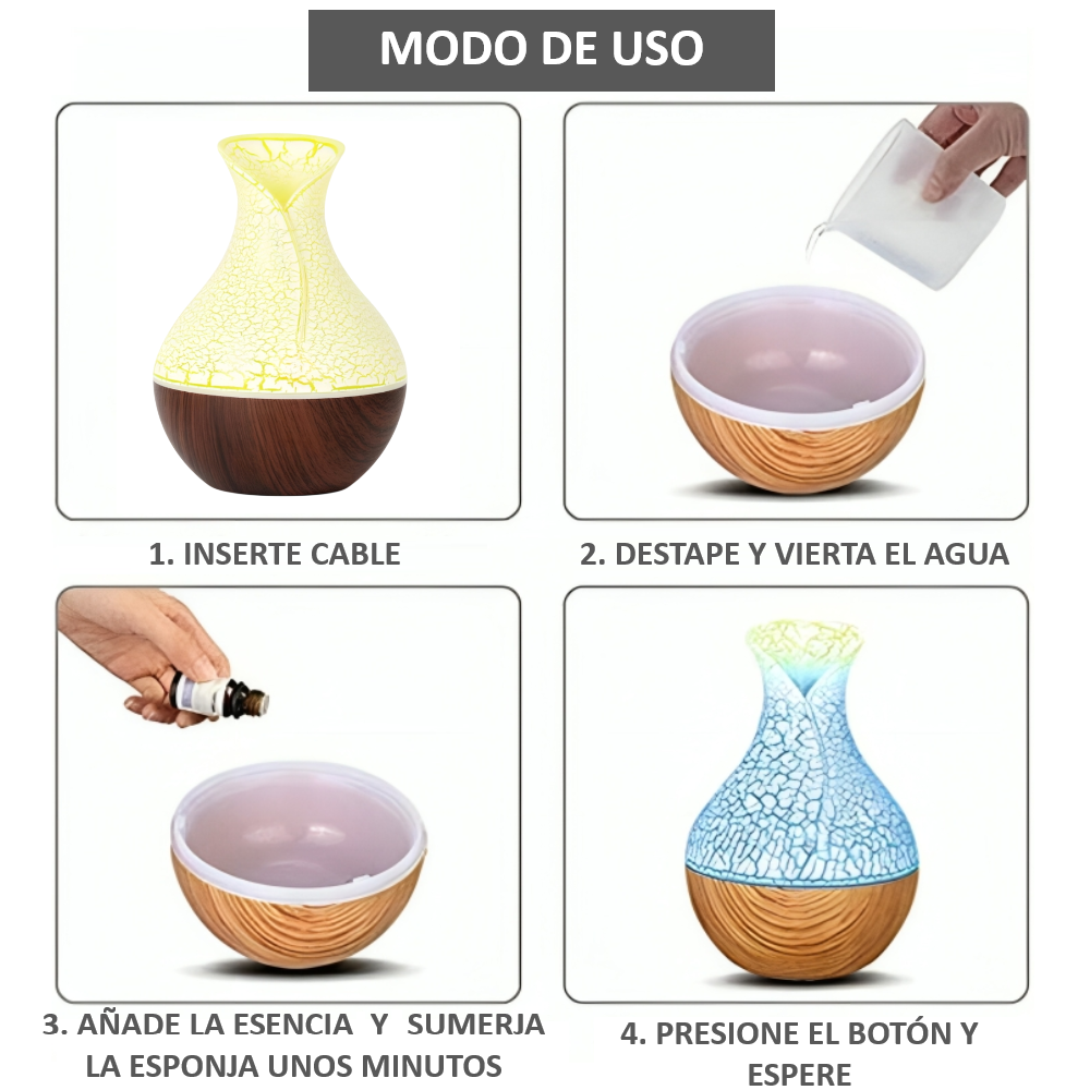 Humificador con luces Led Difusor Usb - 130ml
