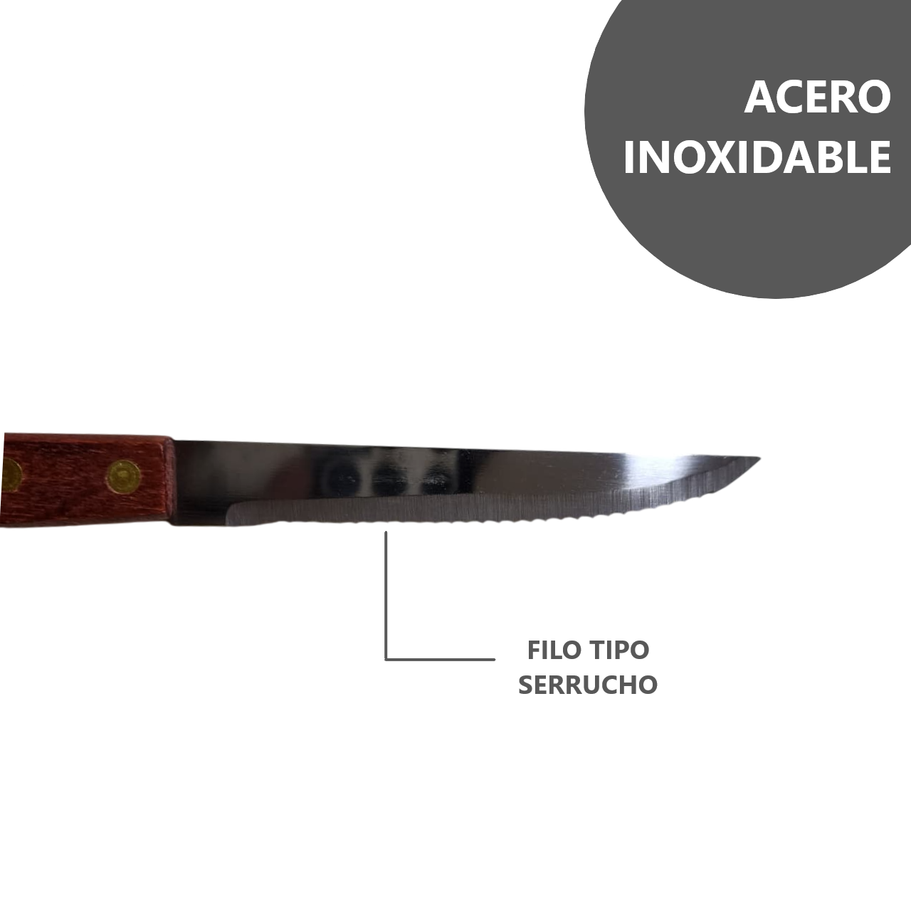 Pack 12 Cuchillos Dentados para Carne