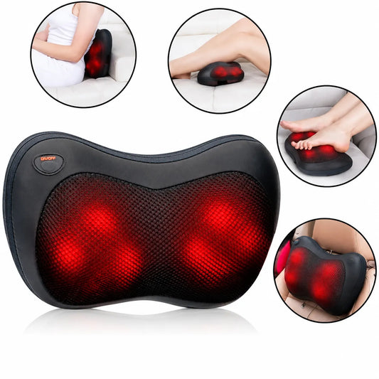 Almohada Masajeador Cervical Shiatsu Corporal Termoterapia Relajante - Negro