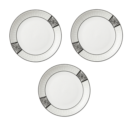 Juego de 3 platos redondos con decoracion a los lados