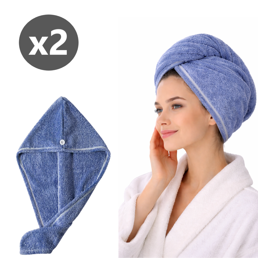 Pack x 2 Toallas microfibra absorbente para cabello