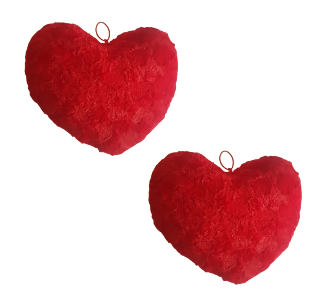 Pack X2 Cojines De Corazón Con Frases De Amor