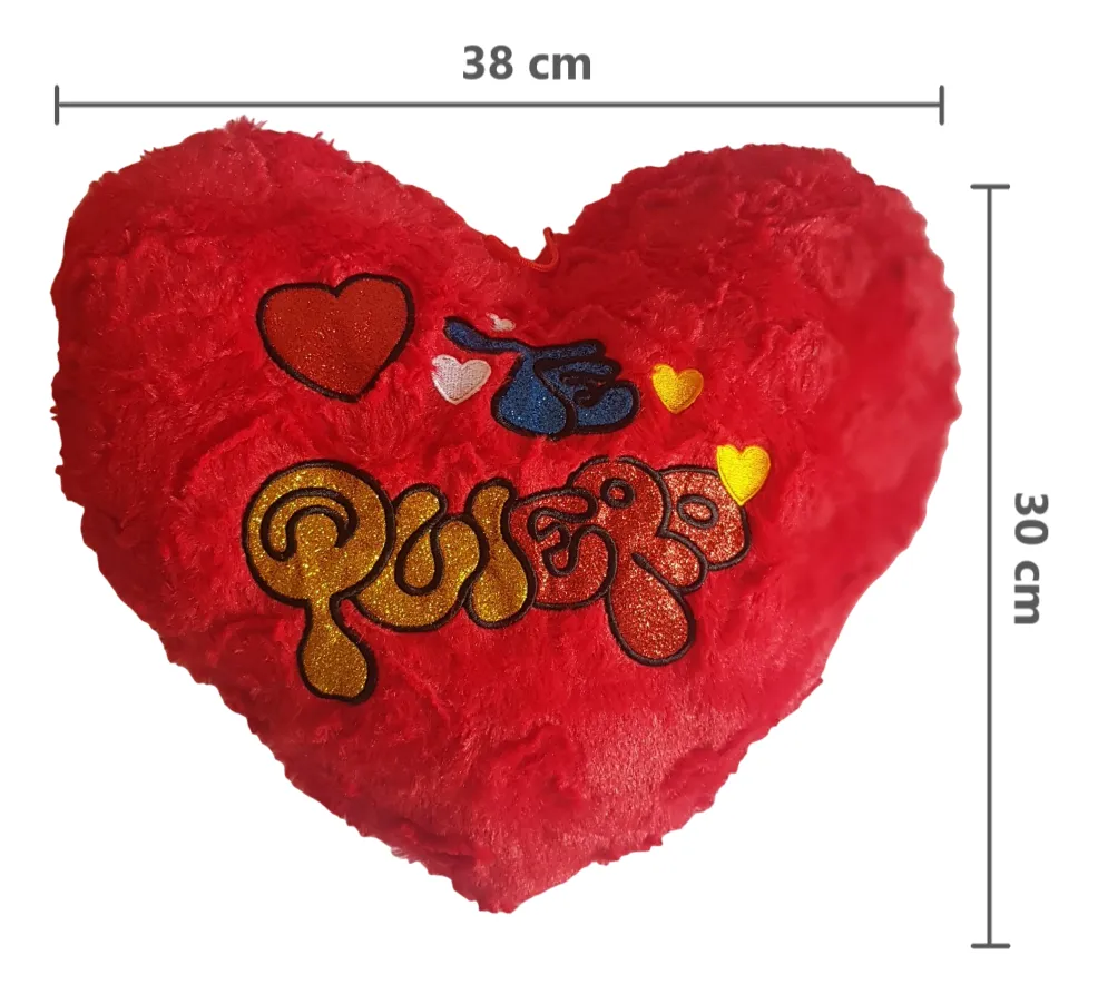 Pack X2 Cojines De Corazón Con Frases De Amor