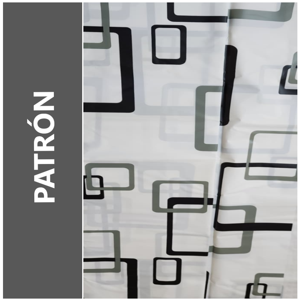 Cortina de ducha 180x180 cm con 12 ganchos diseño variado