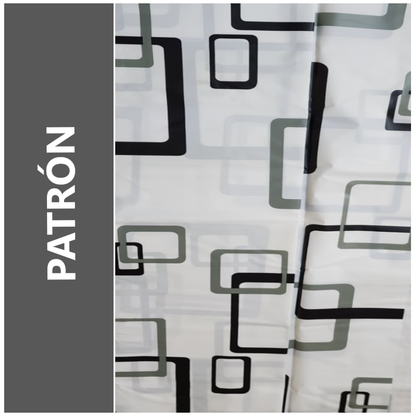 Cortina de ducha 180x180 cm con 12 ganchos diseño variado