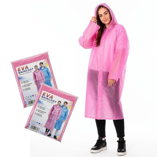 Pack x2 Poncho Ligero Impermeable con capucha y botones Adulto Unisex