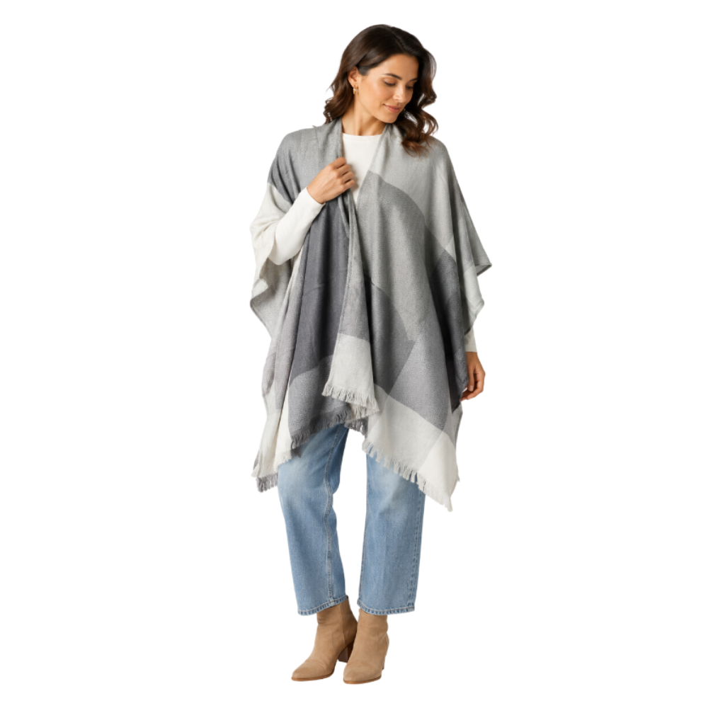 Capa Poncho Pashmina para mujer de invierno Casual / Beige / Talla única