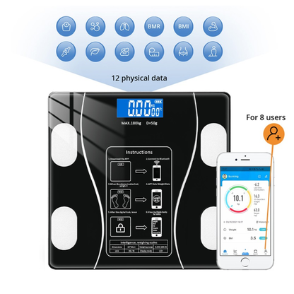 Balanza Báscula de Peso Corporal hasta 180 kg - Negro