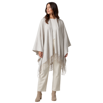 Capa Poncho Pashmina para mujer de invierno Casual / Beige / Talla única