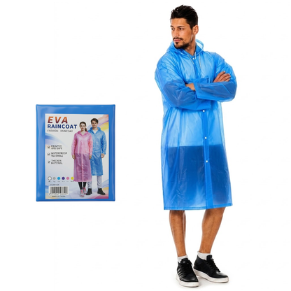 Poncho Ligero Impermeable con capucha y botones Adulto Unisex