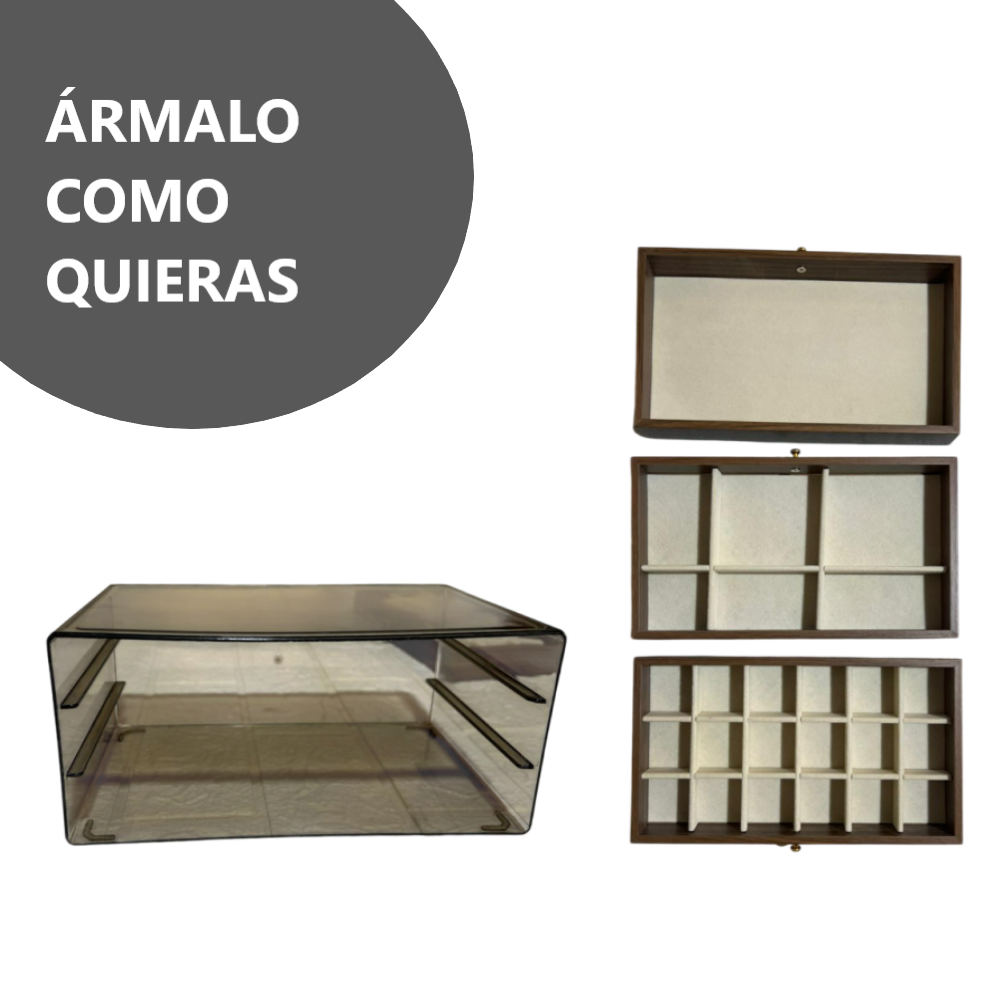 Joyero Organizador de joyas con 3 cajones y divisores