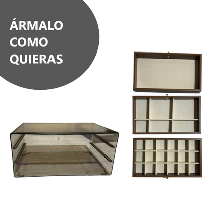 Joyero Organizador de joyas con 3 cajones y divisores