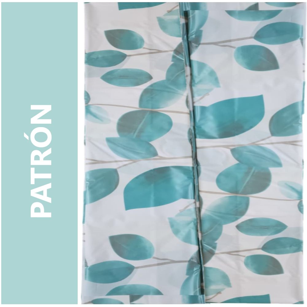 Cortina de ducha 180x180 cm con 12 ganchos diseño variado