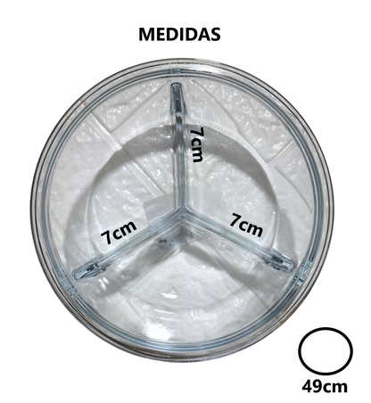 2 taperes de vidrio 1520ml con division - Color Aleatorio
