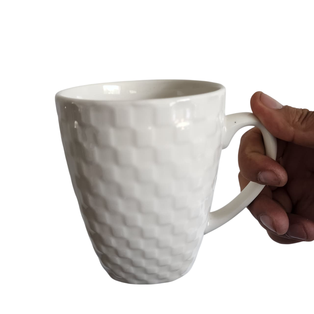 3 tazas de loza blanca