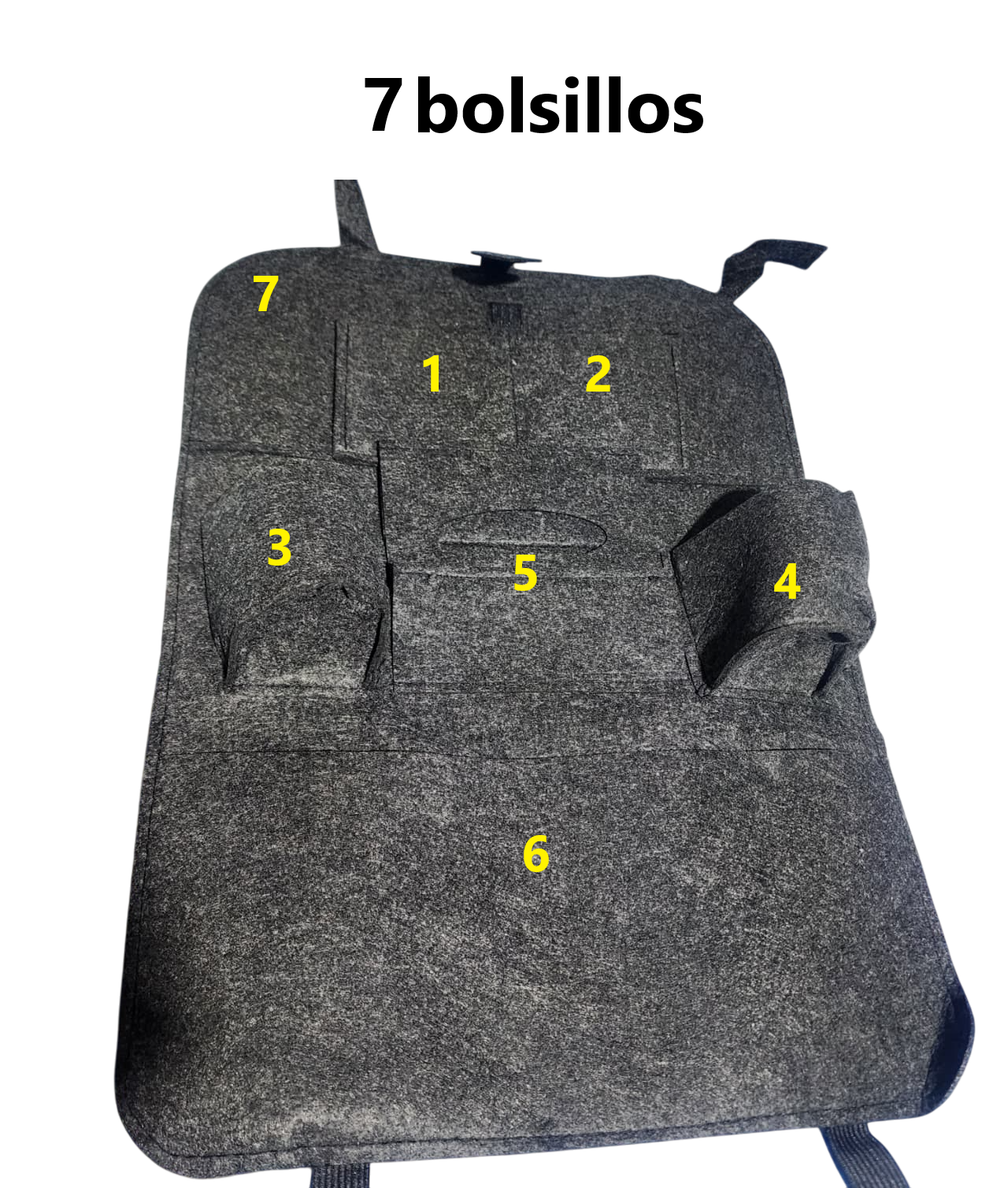 2 Organizadores para asiento para telefono botellas papel - NEGRO