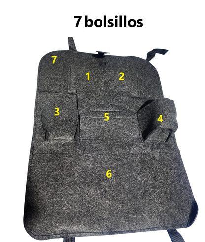 2 Organizadores para asiento para telefono botellas papel - NEGRO