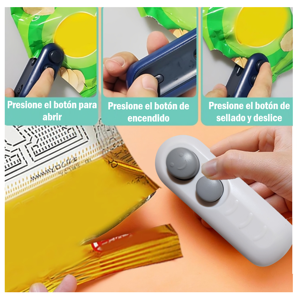 Sellador cortador de bolsas 2 en 1 magnético Recargable