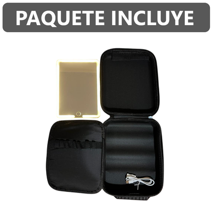 Bolsa de Maquillaje estuche neceser con Espejo con Luz LED