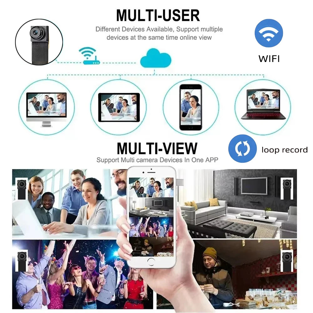 Mini camara wifi 4k 1080 sin bateria inalambrico