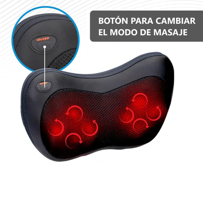 Almohada Masajeador Cervical Shiatsu Corporal Termoterapia Relajante - Negro