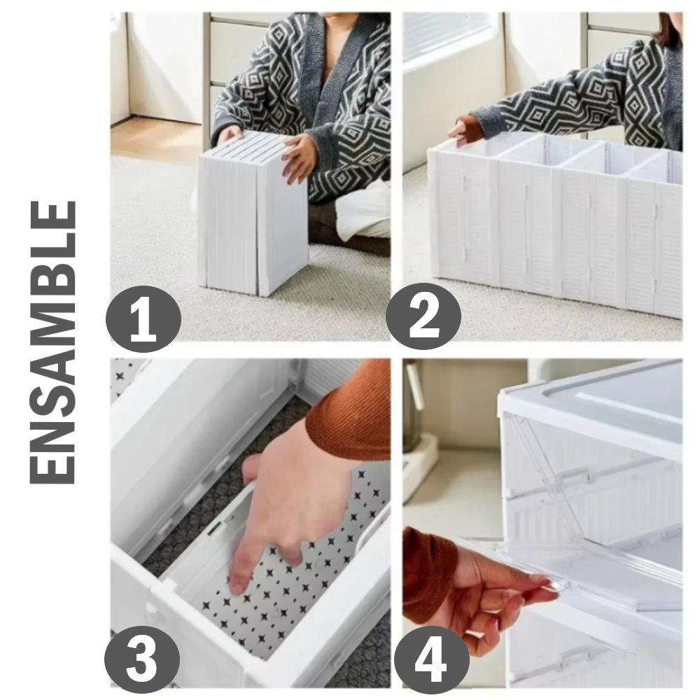 Organizador Zapatera de Acrílico Plegable con puertas - 6 Niveles