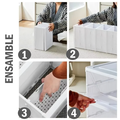 Organizador Zapatera de Acrílico Plegable con puertas - 6 Niveles