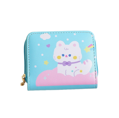 Billetera Kawaii de multi bolsillo cuero sintético