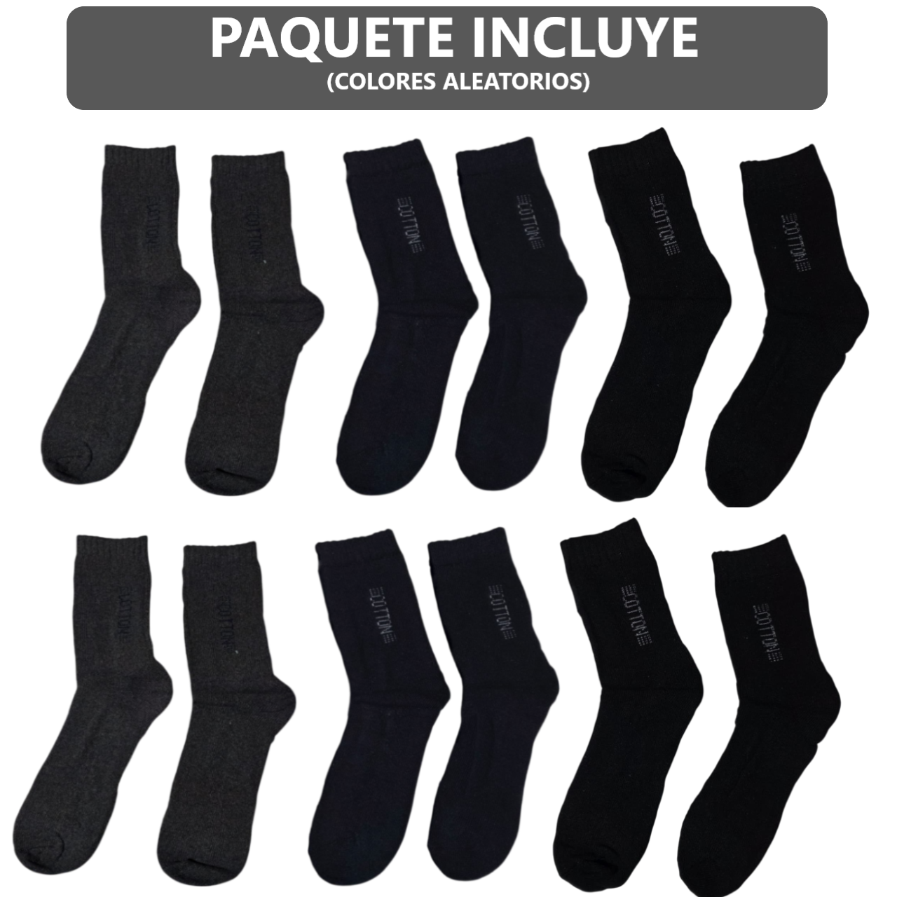 Pack x6 medias calcetines Unisex - Colores aleatorios