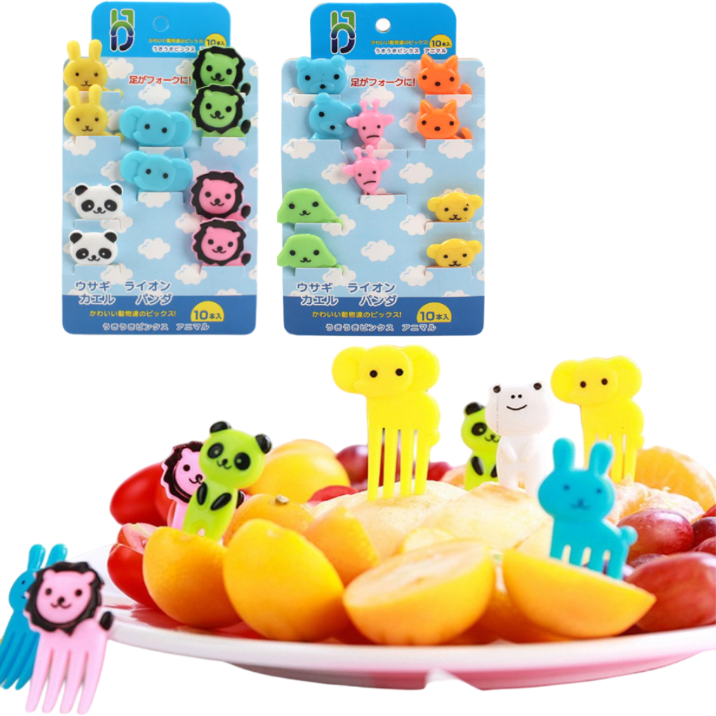 Mini tenedores con adorno de animales kawaii
