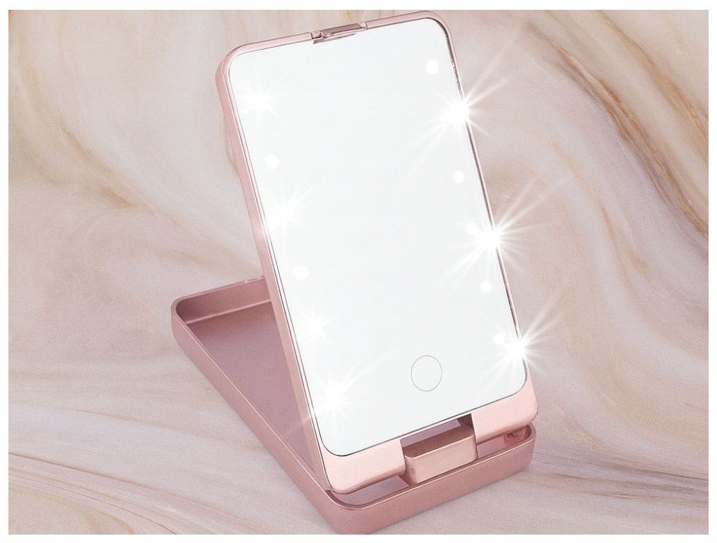 Estuche Pequeño de Maquillaje con Espejo con Luz LED 360º