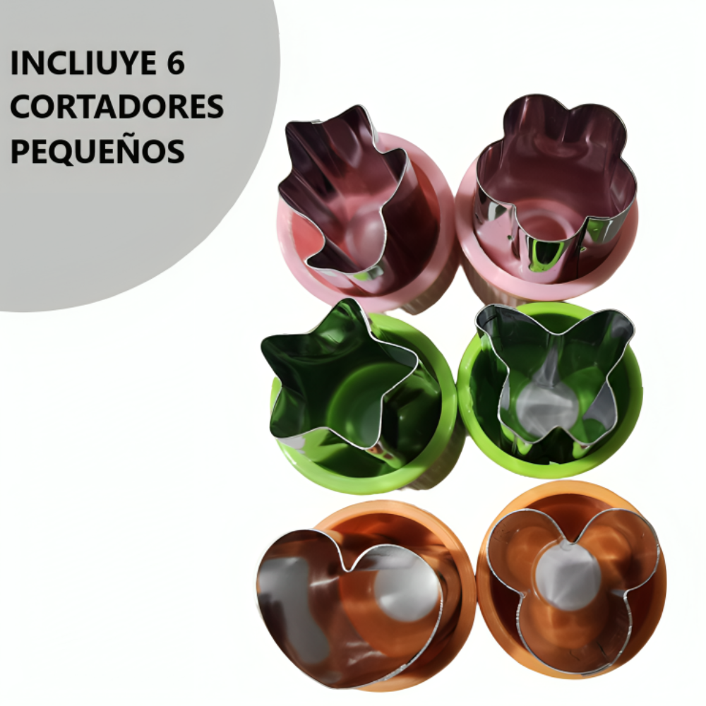 Set de cortadores moldes adornos tenedores para sandwich x 32 piezas