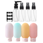 Kit 11 botellas de viaje contenedores portátiles - Negro