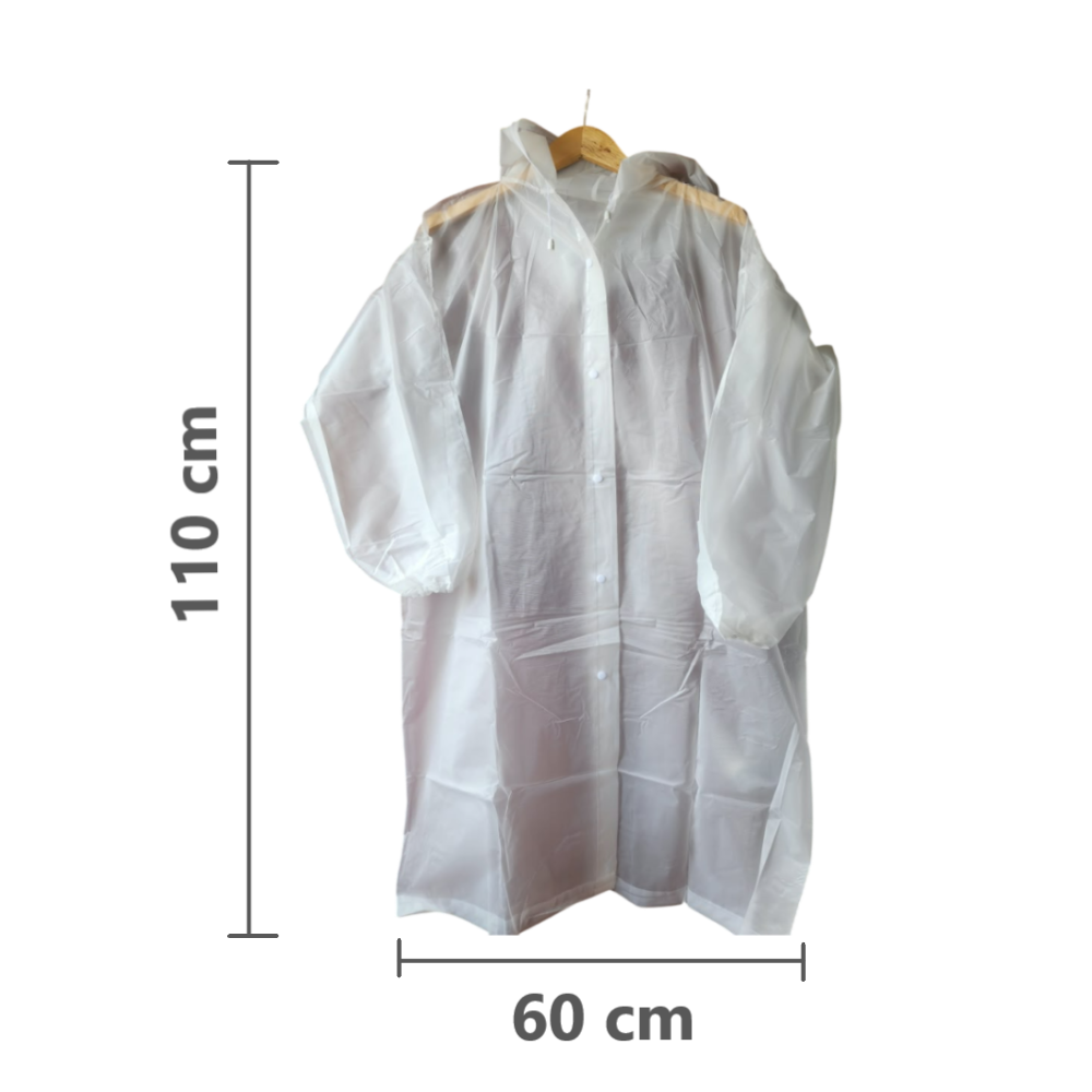 Poncho Ligero Impermeable con capucha y botones Adulto Unisex
