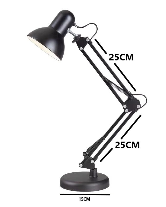 Lampara de Escritorio Plegable de Metal con Clip y base