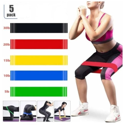 Banda De Resistencia Elástica Set De 5 Ligas Ejercicios
