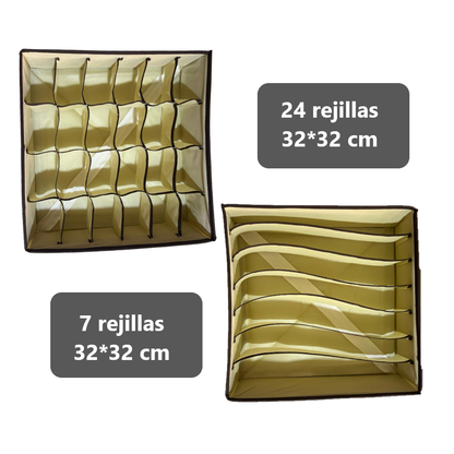 Pack x4 Organizadores Cajas para ropa interior armable - diversos tamaños