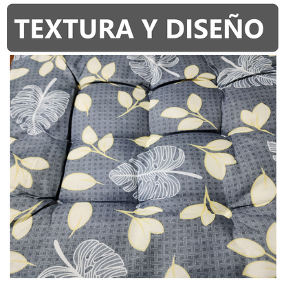 Pack x2 Cojines Almohadas para silla diseño de flores - 40 x 40 cm