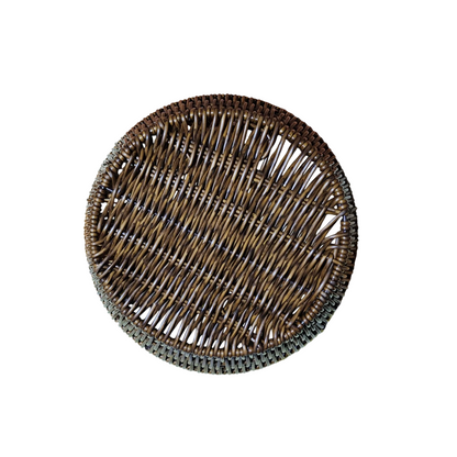 Pack 2 Paneras circular de Plástico tipo mimbre