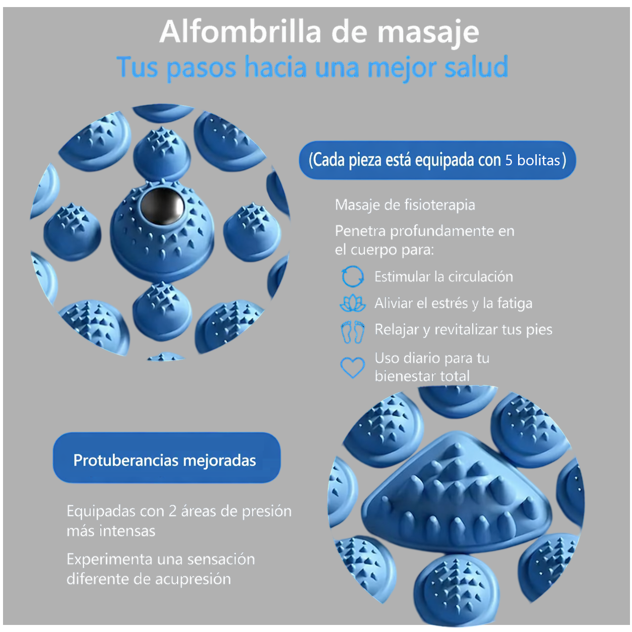 Alfombrilla Tablero de Acupresión para Masaje de Pies