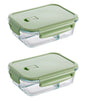 2 taperes de vidrio 1520ml con division
