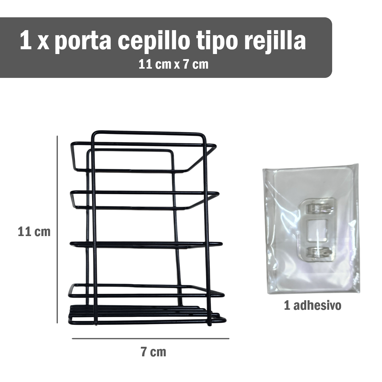 Kit 5 Organizadores para baño tipo rejilla  - Negro