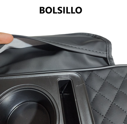 Caja de almacenamiento portavaso porta servilleta y telefono - NEGRO