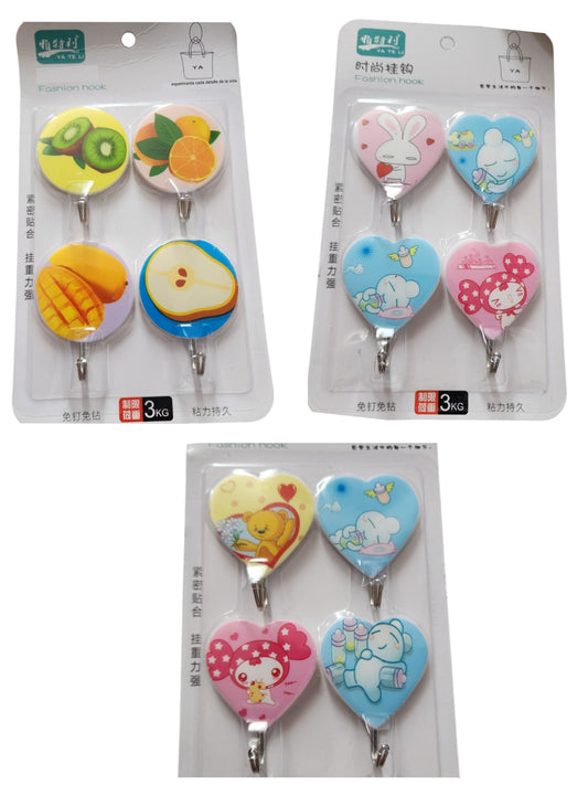 3 paquetes de Ganchos perchas con pegamento - diseño aleatorio