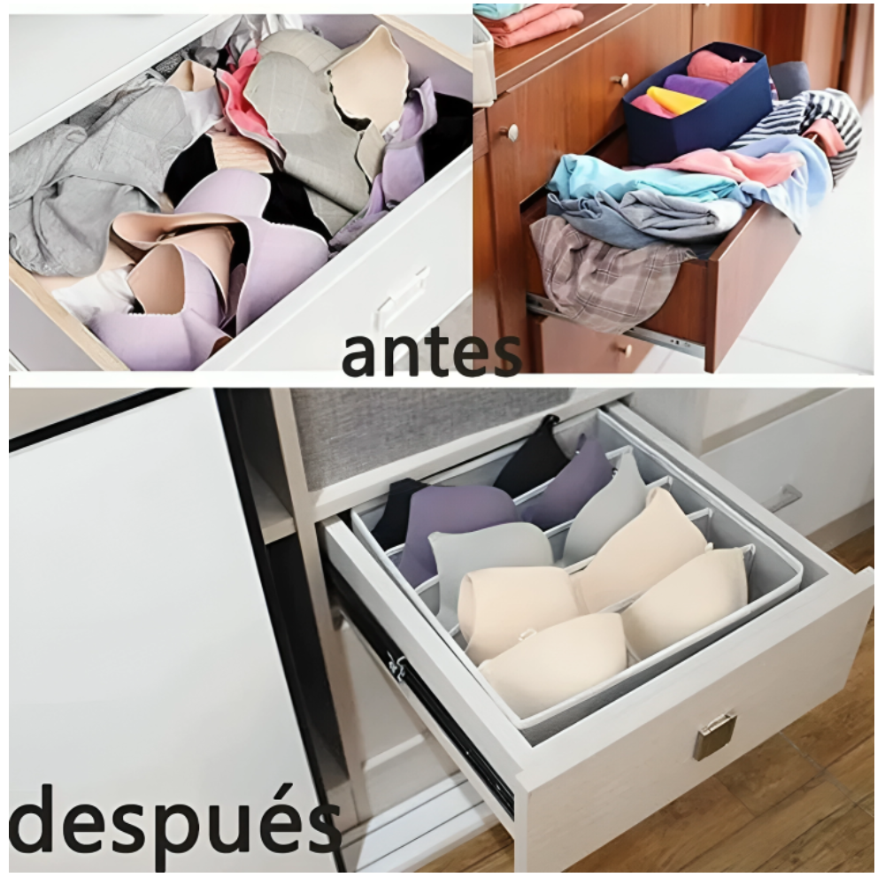 Pack x4 Organizadores Cajas para ropa interior armable - diversos tamaños