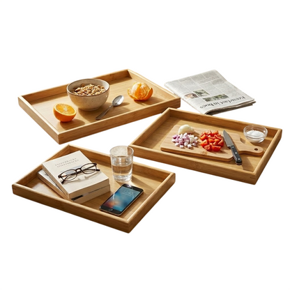 Set x3 Bandejas mdf para servir para cocina sala de estar dormitorio