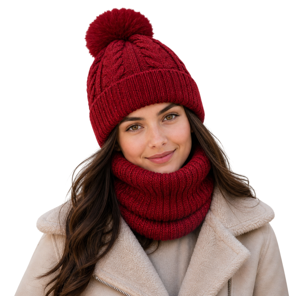 Gorro Chullo con Bufanda de lana y felpa para Invierno