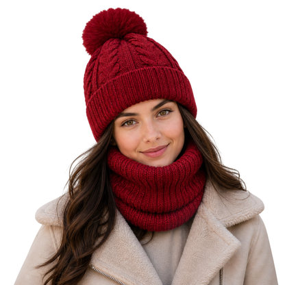 Gorro Chullo con Bufanda de lana y felpa para Invierno