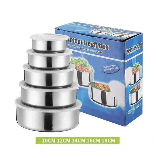 Juego de 5 táperes de acero inoxidable
